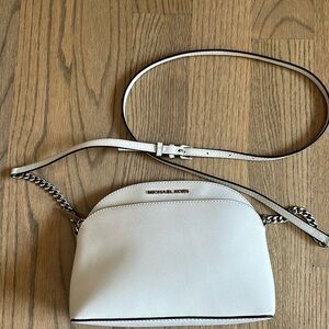 Michael Kors Emmy Saffiano Leather Med Crossbody Bag in White